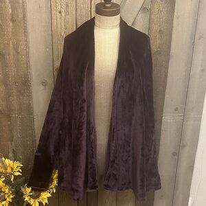 UGG Velvet Open Front Casual Lounge Cardigan Robe Plum Purple Size S